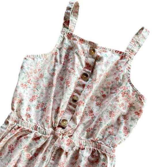 OshKosh B’gosh Girls Pink Floral One Piece Jumpsuit Romper Size 8 - Picture 3 of 6